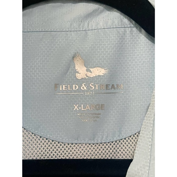 Mens X-Large XL Field and Stream Fishing Blue Button Down Casual Shirt - Picture 2 of 10